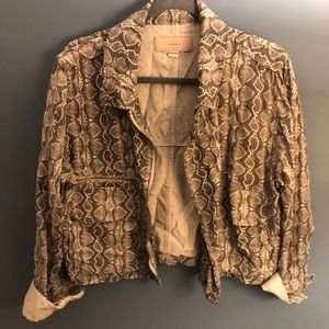 Snakeskin cropped lightweight jacket